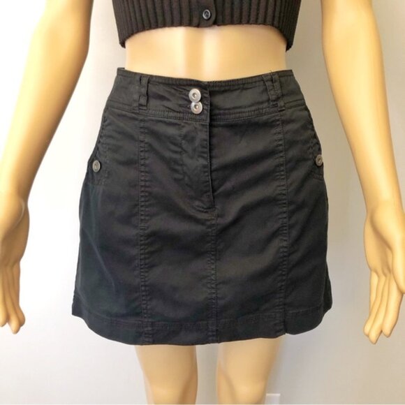 Jessica Y2K Mini Cargo Grunge Medium to Low Rise Black Mini A Line Skirt. Size 8 - Picture 2 of 14